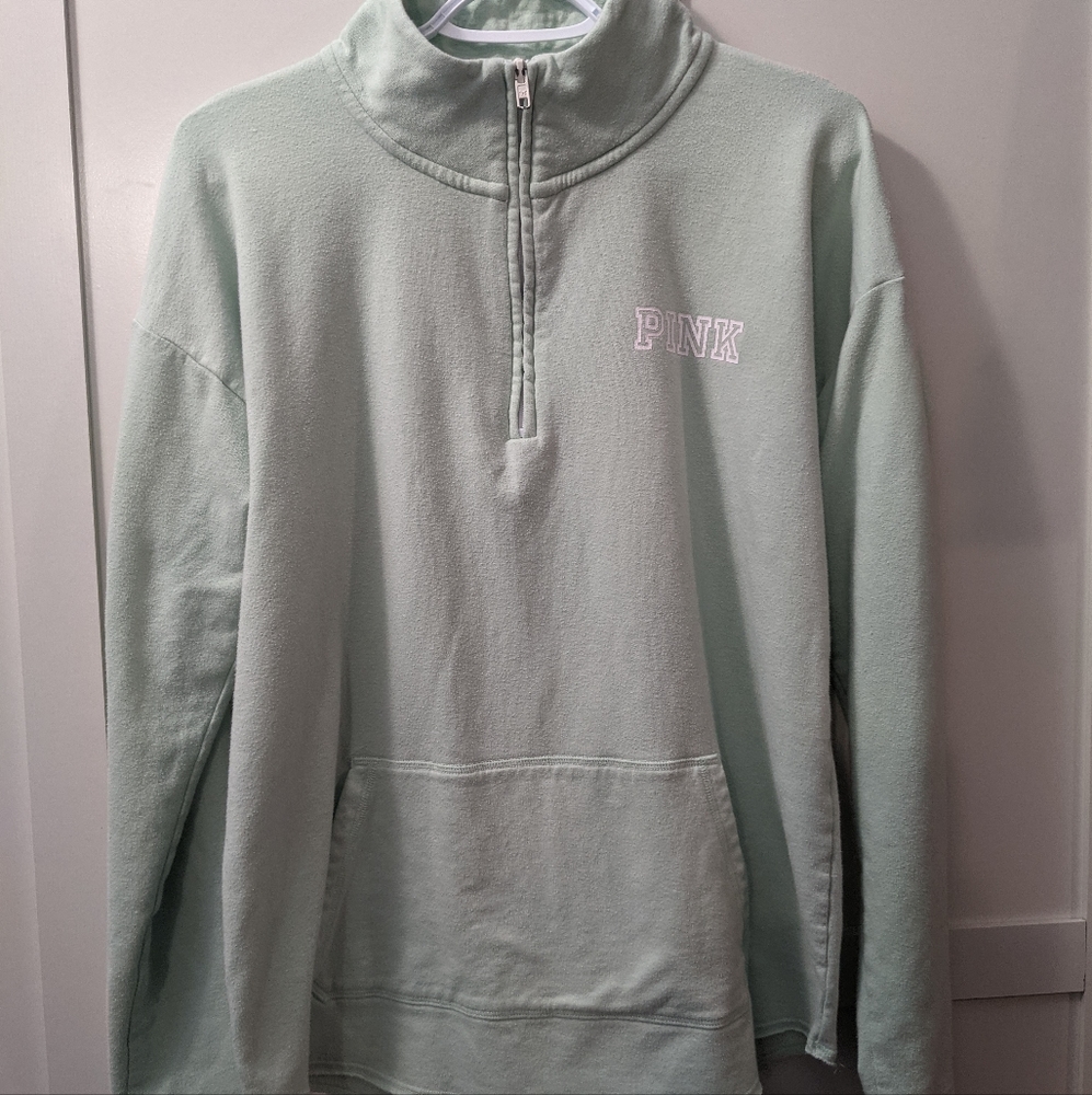 Victoria's Secret PINK Mint Quarter Zip Large